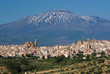 view of village on background Etna view of village on background Etna