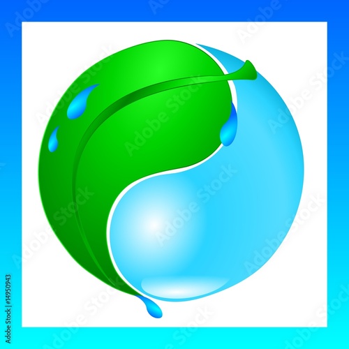 water drop vector. Ecology water drop and green