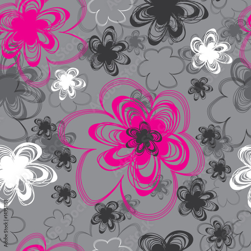 seamless floral pattern. grey floral pattern