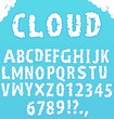 Font "Cloud". Hand written alphabet. Vector. Font "Cloud". Hand written alphabet. Vector.