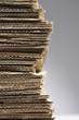 Pile of corrugated cardboard, close-up