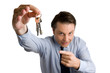 Keys in the male's hand