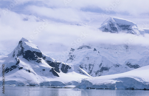 Photo: Antarctica, Snow covered mountains and icebergs Antarctica, Snow covered mountains and icebergs