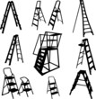Vector: ladders collection - vector ladders collection - vector
