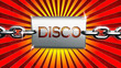 Flyer disco fond rouge jaune