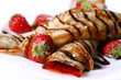 dessert plate witn pancakes and strawberry
