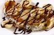 dessert plate witn pancakes and banan