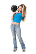 girl with music player