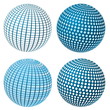 Set Of Vector Blue Spheres