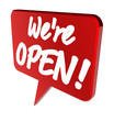 Illustration: WE'RE OPEN! WE'RE OPEN!