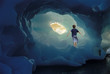 Boy Standing on Iceberg