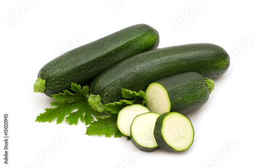 Photo: slice fresh bio marrow on white background slice fresh bio marrow on white background