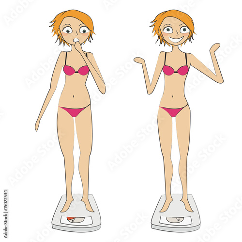 femme balance avant après