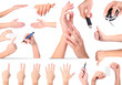 Hand gestures set, isolated Hand gestures set, isolated