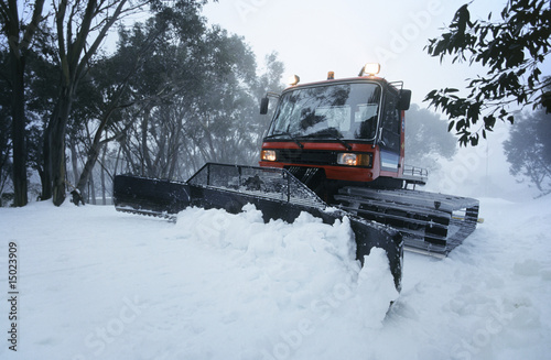 Photo: Snow clearing tractor, Mt Baw Baw, Victoria, Australia Snow clearing tractor, Mt Baw Baw, Victoria, Australia
