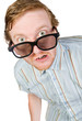 Isolated Shot of a Red Headed Geek