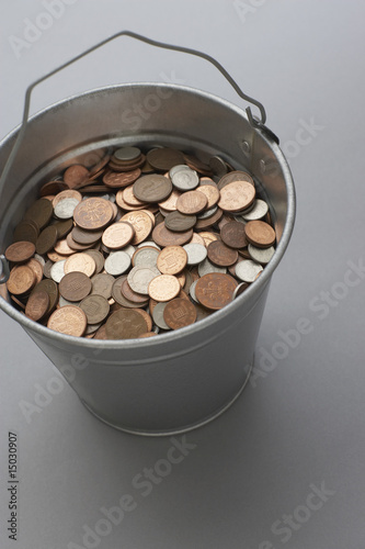 Photo: Bucket of coins Bucket of coins