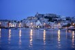 Ibiza island night harbor in Mediterranean Ibiza island night harbor in Mediterranean