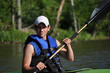 Young Man Kayaking