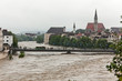 Hochwasser und Überflutung in Steyr, Österreich