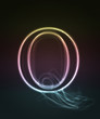 Glowing font. Shiny letter Q.