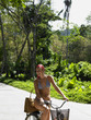 Young Woman Riding a Bike