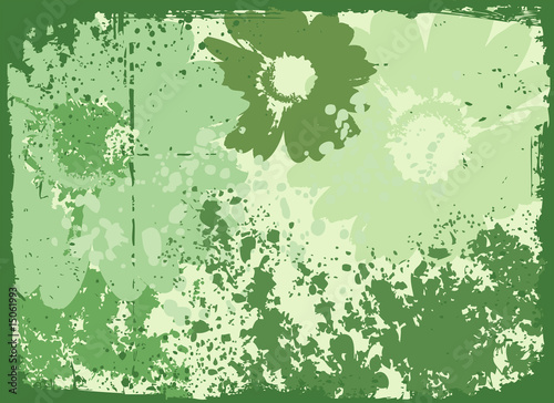 Vektor: Grunge flowers background vector Grunge flowers background vector