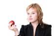 Photo: girl with red apple girl with red apple