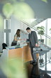 Businessman at reception desk