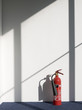 Fire extinguisher casting shadow on wall