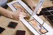 Artist at work, close-up