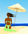 Ragazza in spiaggia Ragazza in spiaggia