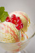 Ice cream, fruit