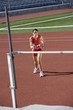 Female athlete high-jumping