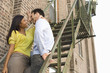 Young Couple on Fire Escape