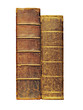 Two antique books, isolated on white