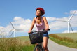 Biking among windmills