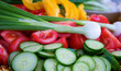 Fresh vegetables prepared for salad