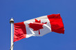 Canadian flag waving in the wind