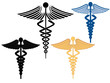 Four caduceus symbols Four caduceus symbols