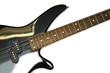 Photo: Fragment of black Bass Electric Guitar With Four Strings, isola Fragment of black Bass Electric Guitar With Four Strings, isola