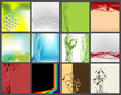 Collection of 12 different vector backgrounds Collection of 12 different vector backgrounds