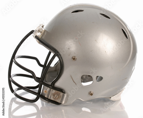 scratched football helmet with reflection scratched football helmet with reflection