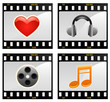 film with symbols vector