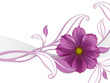 Florales Design mit violetter Blüte