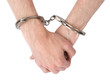 Male hands in handcuffs
