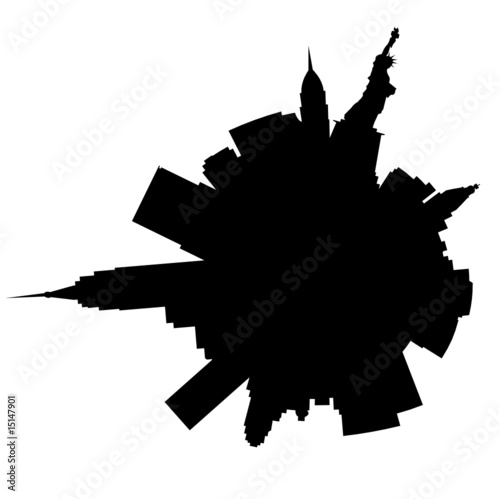 new york skyline outline. New York planet: vector New