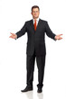 Business Mann mit ausgebreiteten Armen