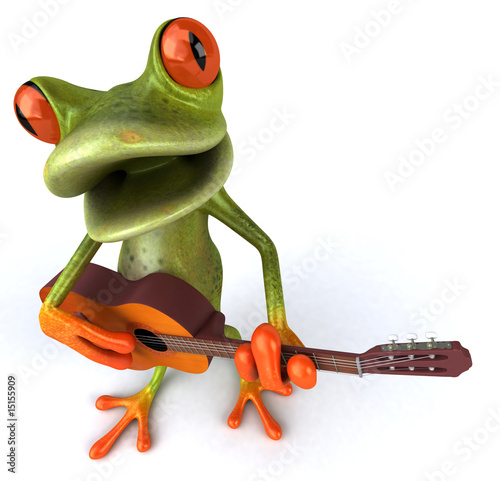 Grenouille avec une guitare