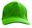 A green baseball cap is isolated